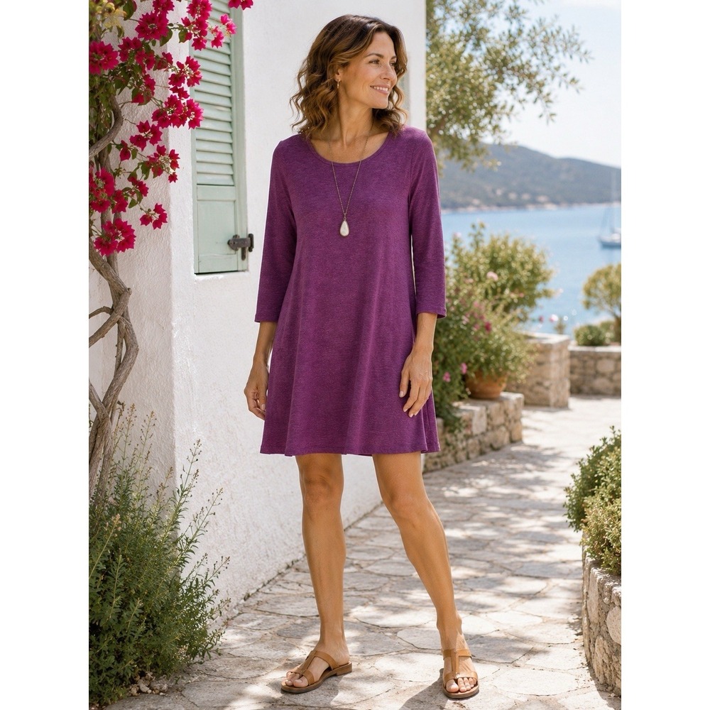 Ready Trading Taos Tunic Dress S Minimalist Linen Lagenlook Art to Wear USA Made